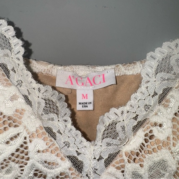 A'gaci White Lace Overlay Slip Dress - Picture 4 of 5